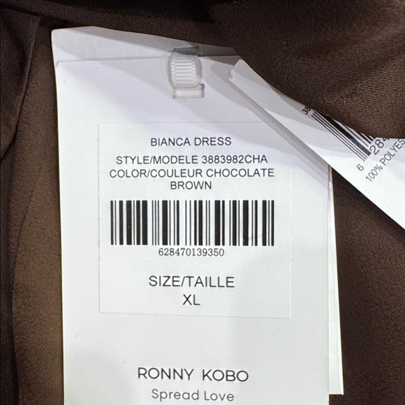 RONNY KOBO Draped Bianca Dress in Chocolate Brown Size XL NWT - Picture 6 of 6